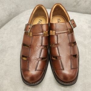 Flag Sandals Men's 13 Brown Cigar Leather Monroe Fisherman Casual Chic New $170